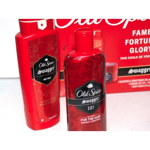 Old Spice Swagger Gift Set Shampoo and Conditioner, Body Wash, Hair Pomade, Comb - Picture 3 of 6